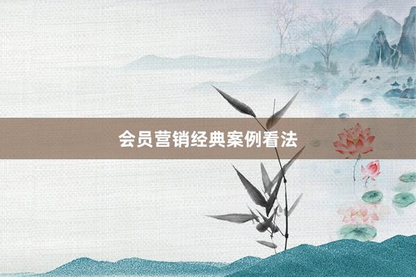 会员营销经典案例看法